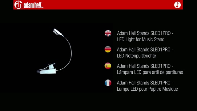 Adam Hall Stands SLED 1 PRO - Lampe LED pour Pupitre Musique - 11